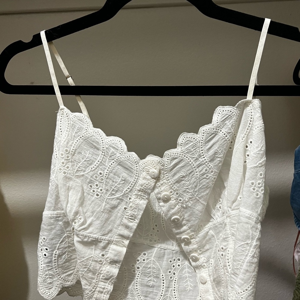 Elegant White Eyelet Lace Top